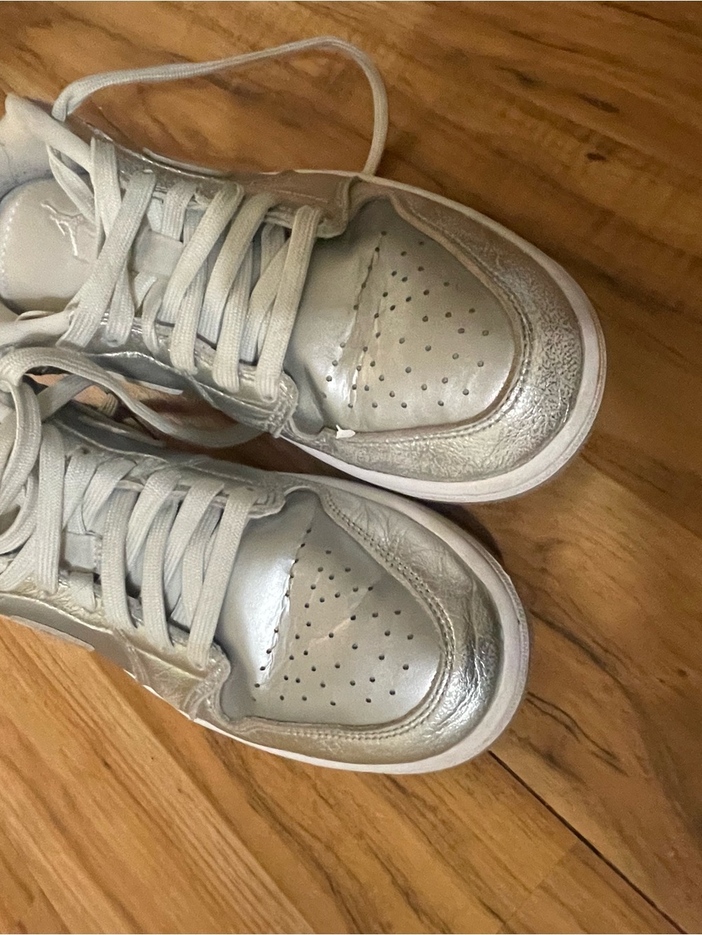 Jordan  Metallic Silver Low-Top Sneakers